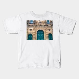 Baroque church with carved stone facade Kids T-Shirt